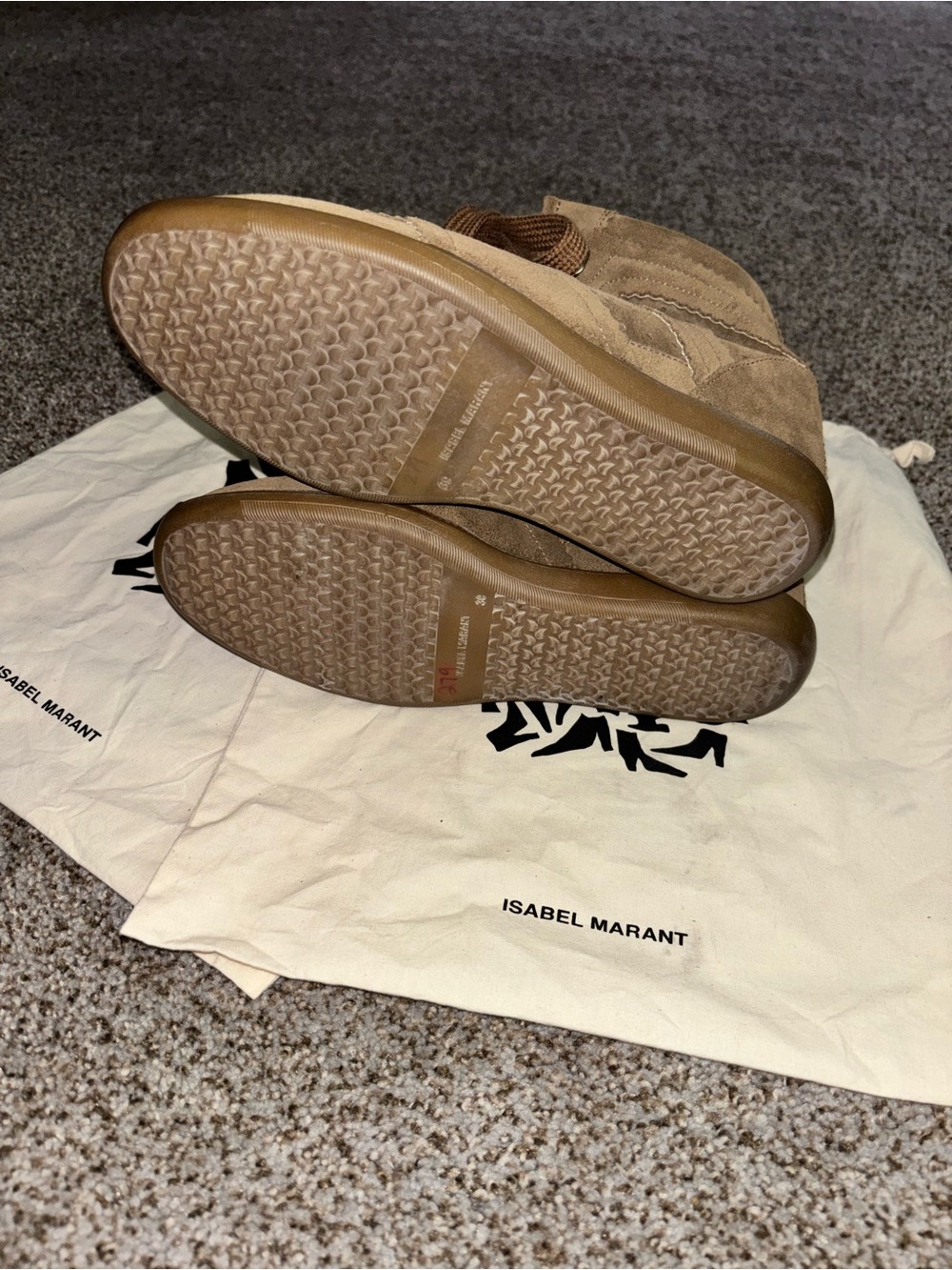 Isabel Marant Brown Suede Lace-Up Wedge Boots - Picture 9 of 12